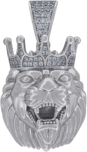 925 Sterling Silver Cubic Zirconia Animal Lion Charm Kharm (L- 1.58 Int) in Saudi Arabia