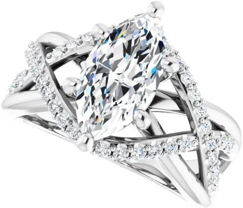 المجوهرات 2 CT Marquise Cut Cutless Moissanite خاتم الخطوبة ، مجموعة خاتم الزفاف/الزفاف ، نمط هالة Solitaire ، ووعد بوعد عتيقة من الفضة الاسترليني الصلبة. in Saudi Arabia