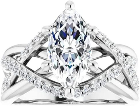 المجوهرات 2 CT Marquise Cut Cutless Moissanite خاتم الخطوبة ، مجموعة خاتم الزفاف/الزفاف ، نمط هالة Solitaire ، ووعد بوعد عتيقة من الفضة الاسترليني الصلبة. in Saudi Arabia