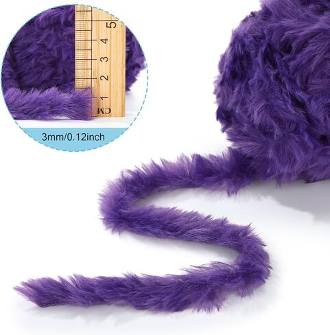 Threlaco 8 Skeins Faux Fur Yarn Super Soft Yarn Chunky Fluffy Yarn Eyelash Yarn for Crochet Knit Total Length 8x30m(8x33yds,50gx8), Multi Colors in Kuwait