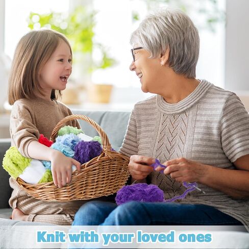 Threlaco 8 Skeins Faux Fur Yarn Super Soft Yarn Chunky Fluffy Yarn Eyelash Yarn for Crochet Knit Total Length 8x30m(8x33yds,50gx8), Multi Colors in Kuwait