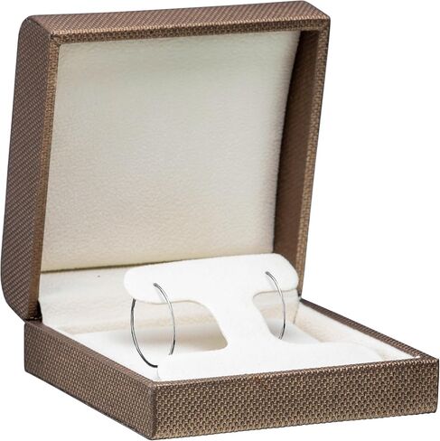 نسيج نسج فاخر صندوق قلادة كبير - سلسلة هدايا مجوهرات سلسلة وسلسلة طويلة للرجال والنساء - علبة قلادة مع دبوغ ناعمة ومربع خارجي مكون من قطعتين in Kuwait