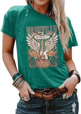 Howdy Shirt Women Cow Skull Shirt Western Country T Shirts Vintage Cowgirl Shirts Casual Short Sleeve Tee Tops in Saudi Arabia