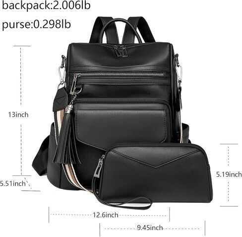 محفظة حقيبة الظهر للنساء للنساء من الجلد PU Ladies Ladies Bag Bag حقيبة حقيبة اليدين (بنية) in Kuwait