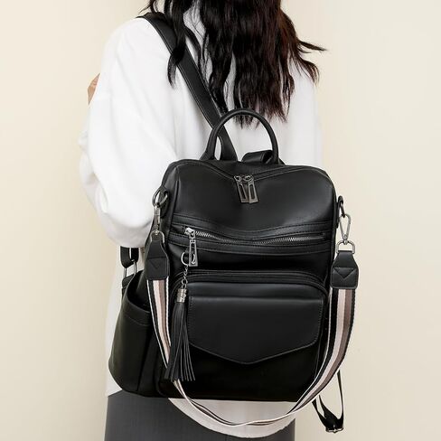 محفظة حقيبة الظهر للنساء للنساء من الجلد PU Ladies Ladies Bag Bag حقيبة حقيبة اليدين (بنية) in Kuwait