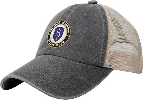 Us Army 8th Infantry Division Desert Storm Adjustable Cowboy Mesh Baseball Cap Unisex Outdoor Trucker Hat0 in Saudi Arabia