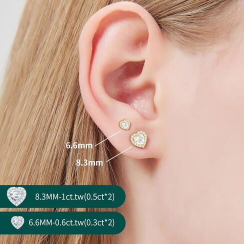 34 قطعة كاملة Moissanite مسمار أقراط للنساء | 0.6-1CT Center + 32 Accent Gems | مجموعة هدايا hypoallergenic للزوجة ، أمي ، العروس ، هدايا أعياد الميلاد in Saudi Arabia