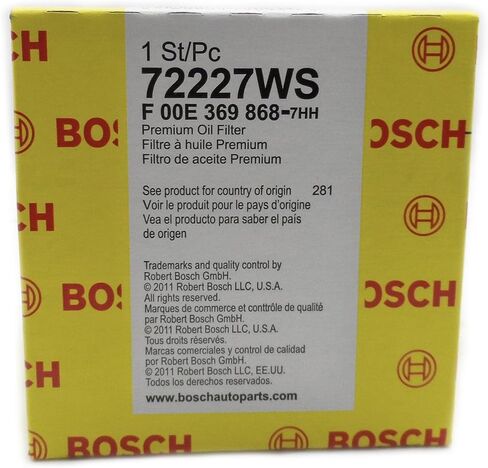 BOSCH 72227WS Workshop Engine Oil Filter - Compatible with Select Ford E-150, E-250, E-350, Expedition, Explorer, F-150, F-250, F-350, Mustang, Ranger; Land Rover LR3; Lincoln; Mazda; Mercury + More in Saudi Arabia