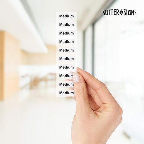 1500pcs Clothing Size Strip Labels Box Set, 1.25" x 5" Labels, 6 Rolls (XS, S, M, L, XL, XXL), 250 Labels/Roll, Clear Clothing Size Sticker Labels for Shirts, Pants, Accessories, Retail Clothing in Saudi Arabia