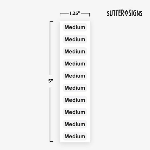 1500pcs Clothing Size Strip Labels Box Set, 1.25" x 5" Labels, 6 Rolls (XS, S, M, L, XL, XXL), 250 Labels/Roll, Clear Clothing Size Sticker Labels for Shirts, Pants, Accessories, Retail Clothing in Saudi Arabia
