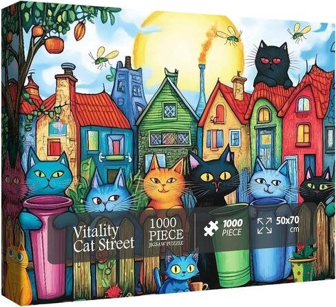 Eloquent Cat Jigsaw Puzzle 1000 Piece for Adult, Cute Animal Art Jigsaw Puzzles, Funny Flower Food Fruit Puzzles for Home Decor in Saudi Arabia
