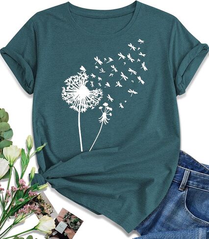 EUOW Tshirts for Womens Graphic Summer Tees Short Sleeve Loose Fit Trendy Tops in Kuwait