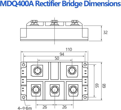 MDQ 400A 1600V Single Phase Rectifier Bridge Module High Power Diode Module 1 Phase Diode Metal Case Bridge Rectifier in Saudi Arabia