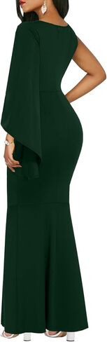 ZonJie Women's Formal Dress Sexy Elegant Short Sleeve Off Shoulder Bodycon Long Evening Party Wedding Guest Dresses in Kuwait