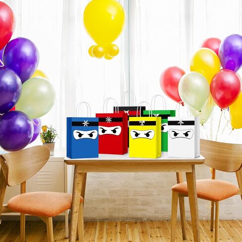 Ninja Gift Bags with Handles Ninja Birthday Party Decorations Party Favor Gift Supplies Candy Treat Bags for Kids(24 Pcs) in Saudi Arabia