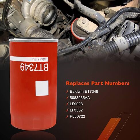 5.9L 6.7L Cummins Oil Filters Fit for Dodge Ram 2500 3500 4500 5500 Trucks 8.3L Diesel Engines, Replaces BT7349, 5083285AA, P550722 (3 Pack) in Saudi Arabia