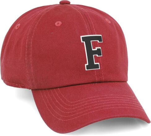 Customized Letter Intial Baseball Hat A to Z Team Colors, Red Cap White Black in Saudi Arabia