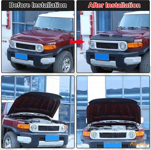 حماية محرك السيارة Aunginsy حماية محرك السيارة المتوافقة مع تويوتا FJ Cruiser 2007-2024 غطاء محرك السيارة الأمامي غطاء محامي جلدي نصف غطاء محرك غطاء محرك السيارة الأمامي غطاء محرك السيارة محرك أقناصة الخارجي in Saudi Arabia