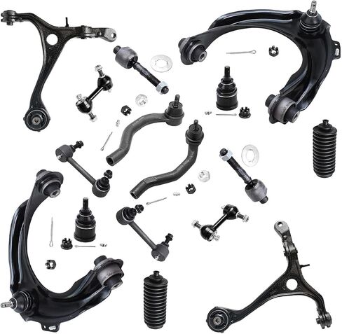 Detroit Axle-Front 16pc sting kit for 2003-2007 Honda Accord 2004-2008 Acura TSX ، 4 Control Arms 2 Lower Ball Points 4 Tie Rods 2 Boots 4 Pront and الخلفية البديل البديل in Saudi Arabia