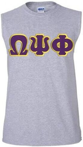 Omega Psi Phi Lettered Sleeveless Tee in Kuwait