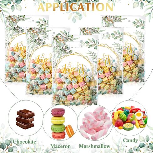 50 Pcs Baby Shower Party Favors Bags Baby Plastic Drawstring Gift Candy Goodies Treat Bags for Guest Greenery Woodland Theme Baby Boy Girl Birthday Gender Reveal Decor Supplies 9 x 6 Inch in Saudi Arabia