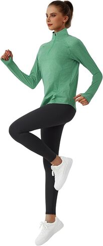 beroy Women's 1/4 Zip Shirts Pullover Long Sleeve Thumb Holes Workout Athletic Hiking Running Cycling Shirt with Pocket in Kuwait