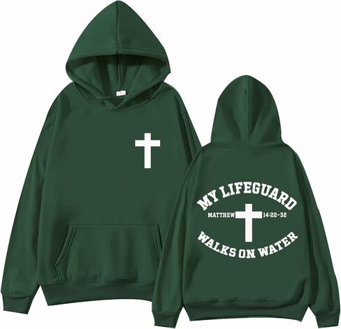 My Lifeguard Walks On Water Hoodie Christian Bible Verse Hoodies Religious Sweatshirt in Saudi Arabia