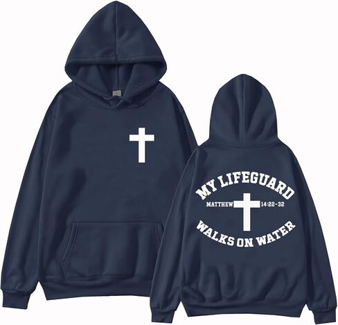 My Lifeguard Walks On Water Hoodie Christian Bible Verse Hoodies Religious Sweatshirt in Saudi Arabia