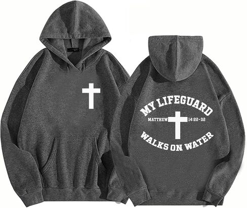 My Lifeguard Walks On Water Hoodie Christian Bible Verse Hoodies Religious Sweatshirt in Saudi Arabia