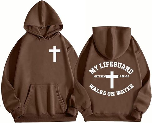 My Lifeguard Walks On Water Hoodie Christian Bible Verse Hoodies Religious Sweatshirt in Saudi Arabia