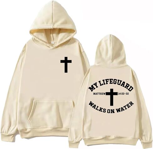 My Lifeguard Walks On Water Hoodie Christian Bible Verse Hoodies Religious Sweatshirt in Saudi Arabia