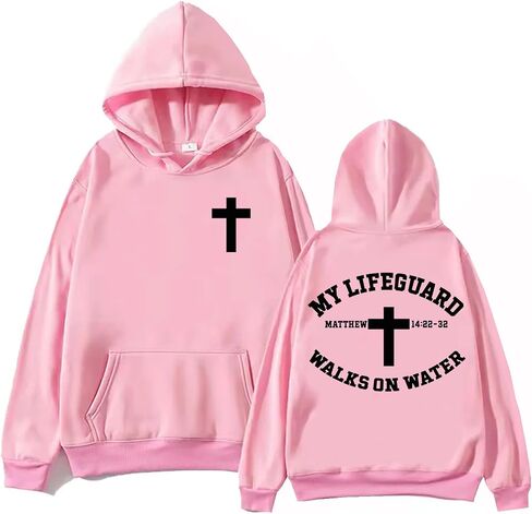 My Lifeguard Walks On Water Hoodie Christian Bible Verse Hoodies Religious Sweatshirt in Saudi Arabia