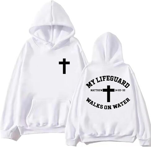 My Lifeguard Walks On Water Hoodie Christian Bible Verse Hoodies Religious Sweatshirt in Saudi Arabia