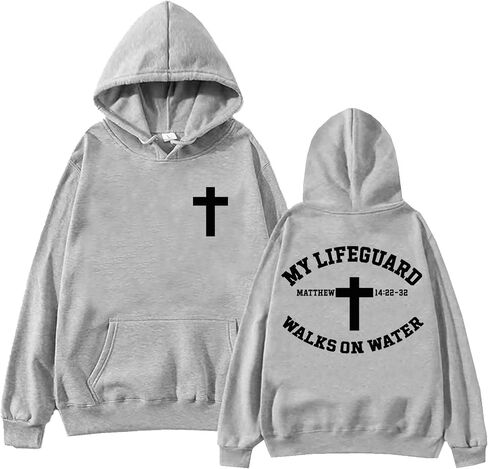 My Lifeguard Walks On Water Hoodie Christian Bible Verse Hoodies Religious Sweatshirt in Saudi Arabia