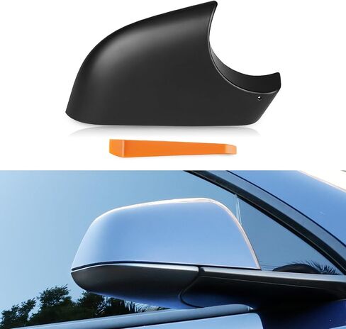 JDMON Front Wing Mirror Cover Presention Lower Tresh Presentive for Tesla Model Y 2020 2021 2022 Black (Side Right Maptenger) in Saudi Arabia