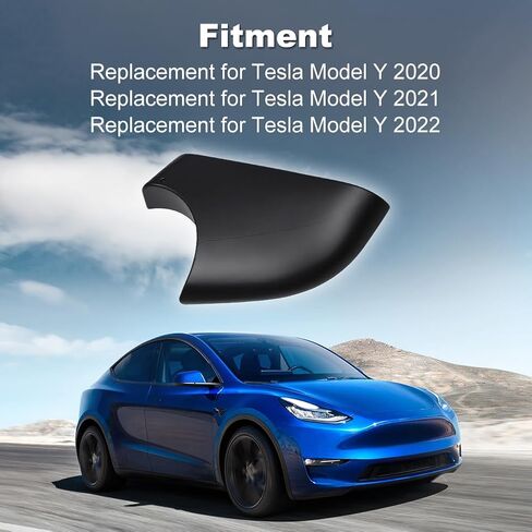 JDMON Front Wing Mirror Cover Presention Lower Tresh Presentive for Tesla Model Y 2020 2021 2022 Black (Side Right Maptenger) in Saudi Arabia