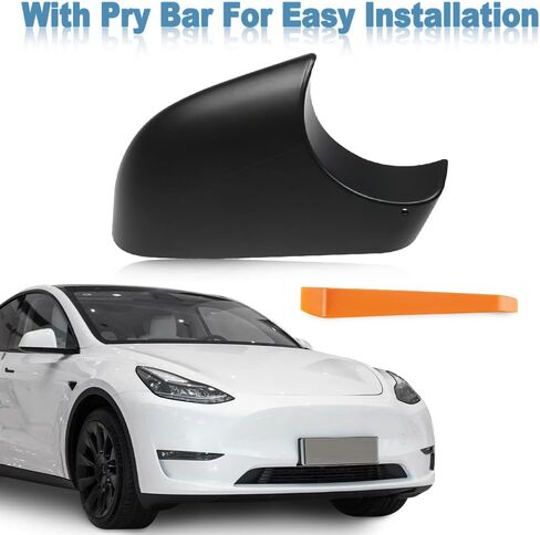 JDMON Front Wing Mirror Cover Presention Lower Tresh Presentive for Tesla Model Y 2020 2021 2022 Black (Side Right Maptenger) in Saudi Arabia