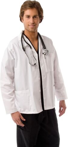 Dress A Med Men's Short Lab Coat Medical Uniform with 4-Pockets Plus 2 Pen Slots in Saudi Arabia