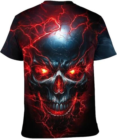 Men's Skull Graphic T-Shirt Summer Short Sleeve Tops in Saudi Arabia