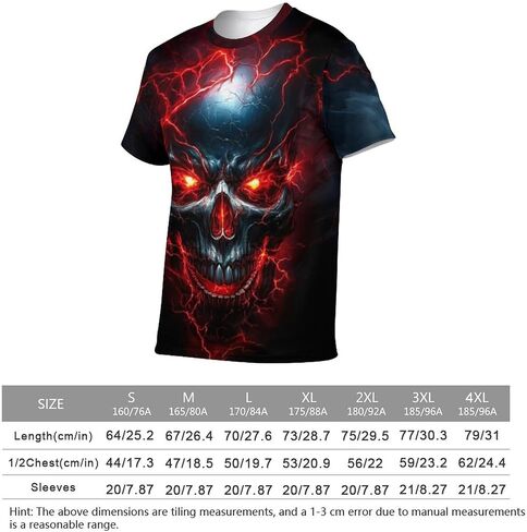 Men's Skull Graphic T-Shirt Summer Short Sleeve Tops in Saudi Arabia
