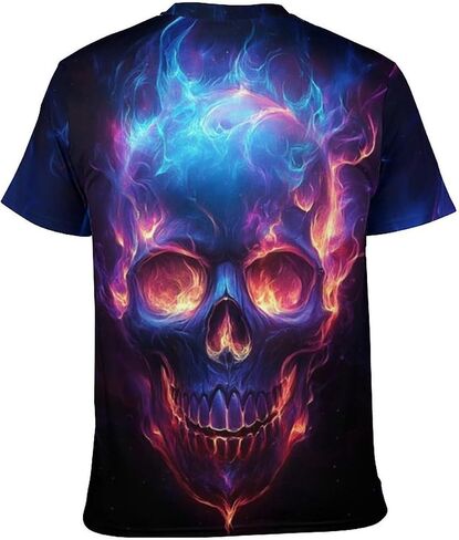 Men's Skull Graphic T-Shirt Summer Short Sleeve Tops in Saudi Arabia