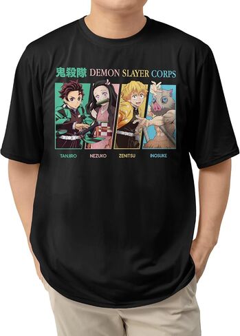Demon Slayer Season 2 Kimetsu No Yaiba Anime Slayer Corps Casual Adult Unisex Men’s and Women’s Short Sleeve T-Shirt in Kuwait