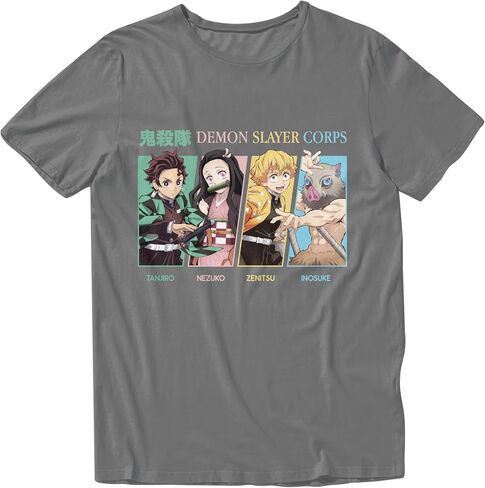 Demon Slayer Season 2 Kimetsu No Yaiba Anime Slayer Corps Casual Adult Unisex Men’s and Women’s Short Sleeve T-Shirt in Kuwait