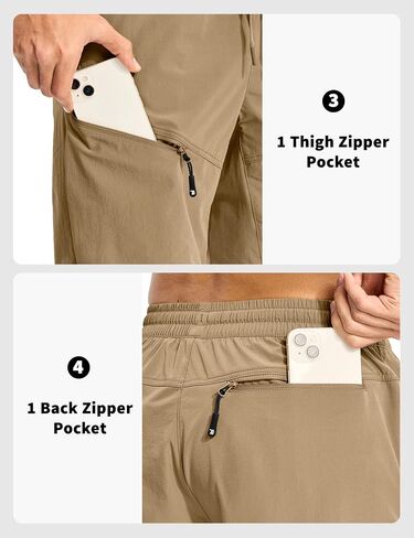 Rdruko Men's Hiking Shorts 9'' Quick Dry Lightweight Work Cargo Outdoor Elastic Waist Shorts with Zipper Pockets in Saudi Arabia