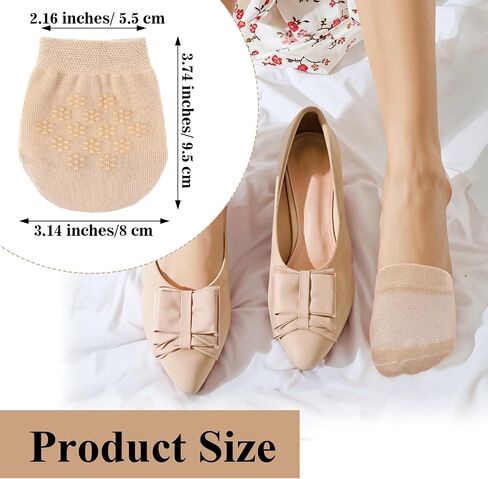 6 Pairs Half Socks for Mules Toe Topper Socks Women for Mules and Slides No Show Toe Covers Women's Mule Toes Toppers Liner Non Slip Hidden Toes Covers Mule Sock (Nude Black) in Saudi Arabia