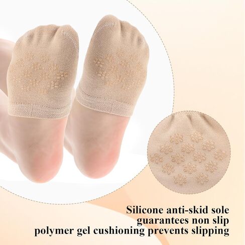6 Pairs Half Socks for Mules Toe Topper Socks Women for Mules and Slides No Show Toe Covers Women's Mule Toes Toppers Liner Non Slip Hidden Toes Covers Mule Sock (Nude Black) in Saudi Arabia