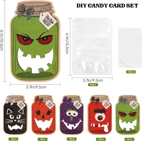Giiffu 48 Pack Easter Cards for Kids, Happy Easter Mason Jar Paper Card Craft Bulk, Funny DIY Easter Gifts for Classroom School Exchange Kids Easter Party Favors(Candy Not Included) in Saudi Arabia