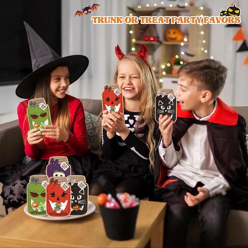 Giiffu 48 Pack Easter Cards for Kids, Happy Easter Mason Jar Paper Card Craft Bulk, Funny DIY Easter Gifts for Classroom School Exchange Kids Easter Party Favors(Candy Not Included) in Saudi Arabia