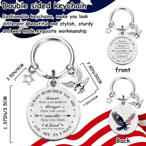 Patriots Gifts American Flag Keychain - America United States Map Keychains, Inspirational USA Souvenir Keyring for Men Women in Kuwait