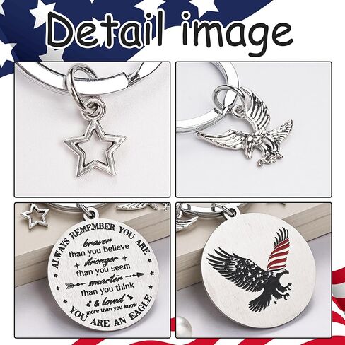Patriots Gifts American Flag Keychain - America United States Map Keychains, Inspirational USA Souvenir Keyring for Men Women in Kuwait